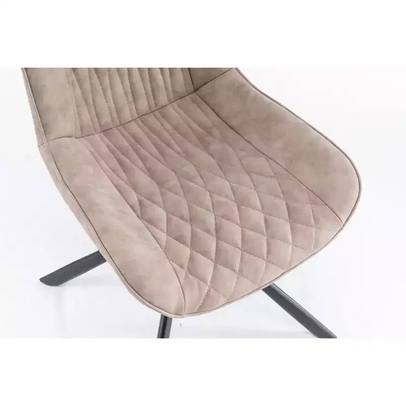 TUYOHW Modern Swivel Dining Chair Set of 2,Accent Chair with Black Metal Legs,Leather & Suede Upholstered Chair for Dining Room,Kitchen,Brown