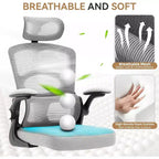 Ergonomic Office Chair High Back Mesh Computer Chair with Adjustable Headrest, Swivel Rolling Desk Chair for Home Office and Gaming Room