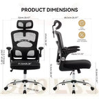 Ergonomic Office Chair High Back Mesh Computer Chair with Adjustable Headrest, Swivel Rolling Desk Chair for Home Office and Gaming Room