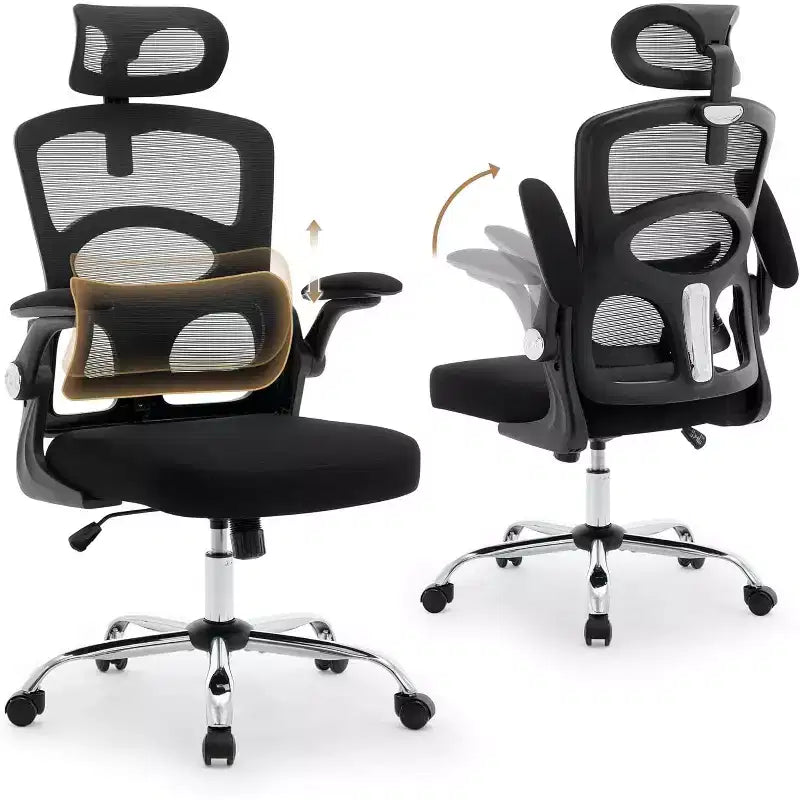 Ergonomic Office Chair High Back Mesh Computer Chair with Adjustable Headrest, Swivel Rolling Desk Chair for Home Office and Gaming Room