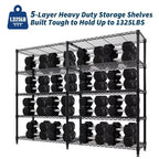 COZONY 4/5-Tier Heavy Duty Metal Shelving Unit, Adjustable Storage Shelves, Convertible Design, Garage, Kitchen, Warehouse