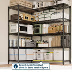 COZONY 4/5-Tier Heavy Duty Metal Shelving Unit, Adjustable Storage Shelves, Convertible Design, Garage, Kitchen, Warehouse