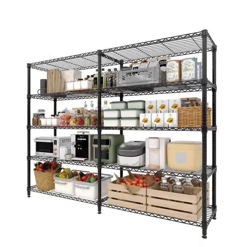 COZONY 4/5-Tier Heavy Duty Metal Shelving Unit, Adjustable Storage Shelves, Convertible Design, Garage, Kitchen, Warehouse
