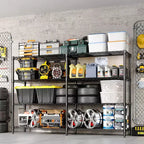 COZONY 4/5-Tier Heavy Duty Metal Shelving Unit, Adjustable Storage Shelves, Convertible Design, Garage, Kitchen, Warehouse