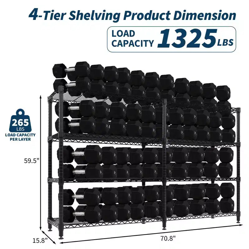 COZONY 4/5-Tier Heavy Duty Metal Shelving Unit, Adjustable Storage Shelves, Convertible Design, Garage, Kitchen, Warehouse