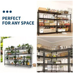 COZONY 4/5-Tier Heavy Duty Metal Shelving Unit, Adjustable Storage Shelves, Convertible Design, Garage, Kitchen, Warehouse