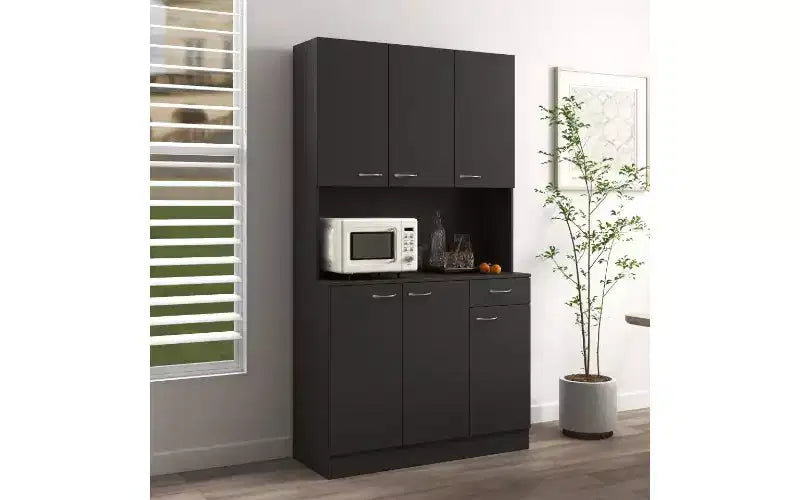 TUYOHW 6-Door Storage Cabinet, 70.87 Tall Wardrobe & Kitchen Cabinet with Drawer & Open Shelf, MDF Kitchen Pantry Cabinet & Bedroom Hutch