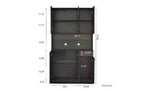 TUYOHW 6-Door Storage Cabinet, 70.87 Tall Wardrobe & Kitchen Cabinet with Drawer & Open Shelf, MDF Kitchen Pantry Cabinet & Bedroom Hutch