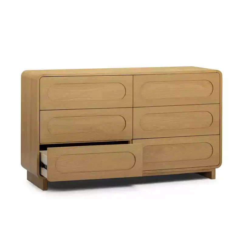 Teamson Home Tenley Modern 6-Drawer Wood Dresser, Storage Cabinet with Push-Open Drawers