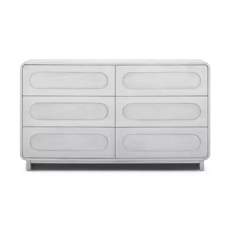 Teamson Home Tenley Modern 6-Drawer Wood Dresser, Storage Cabinet with Push-Open Drawers