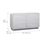 Teamson Home Tenley Modern 6-Drawer Wood Dresser, Storage Cabinet with Push-Open Drawers