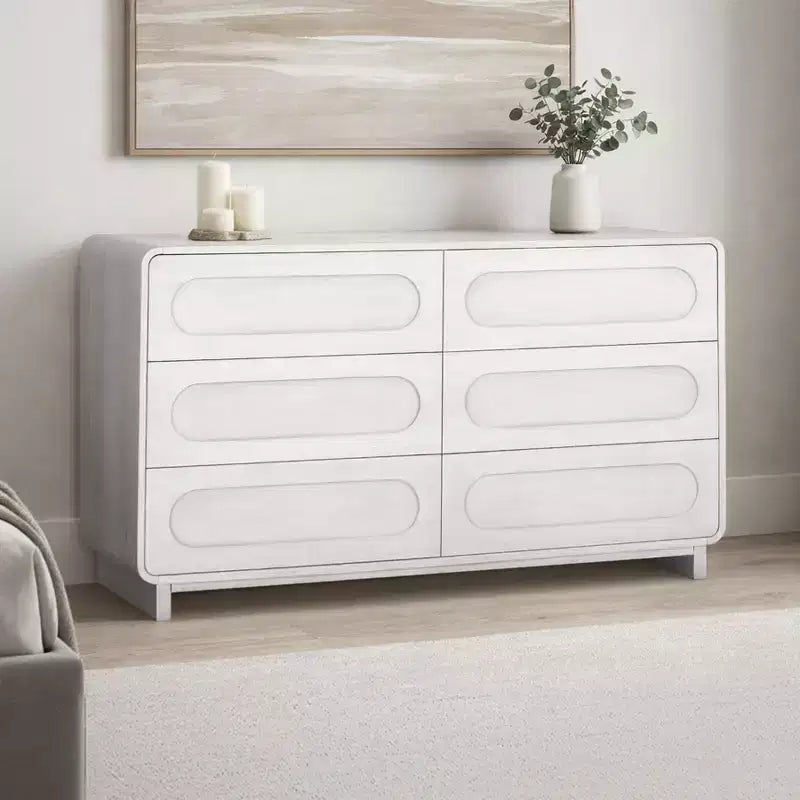 Teamson Home Tenley Modern 6-Drawer Wood Dresser, Storage Cabinet with Push-Open Drawers