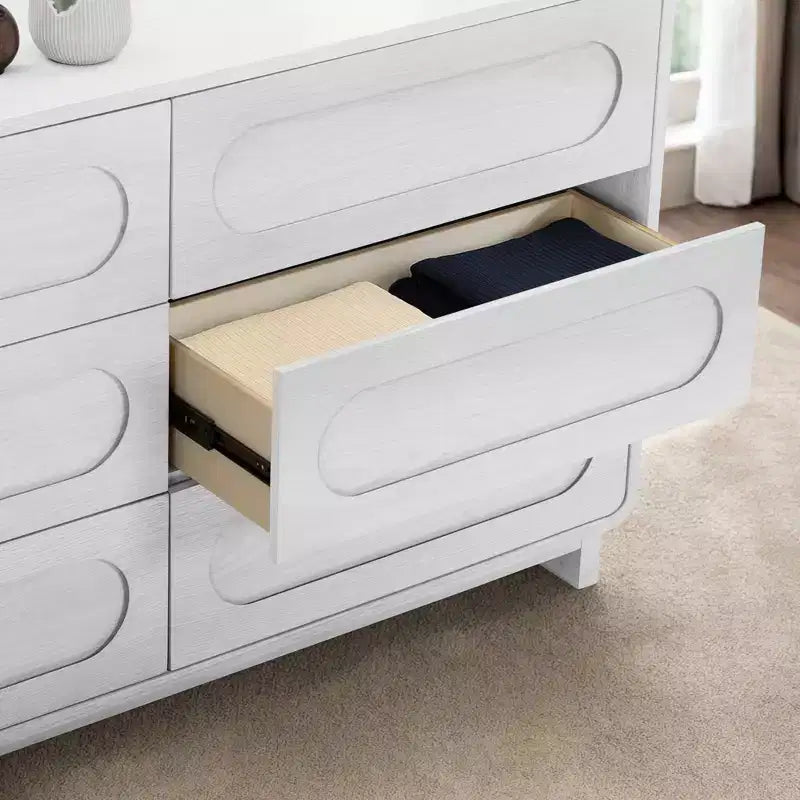 Teamson Home Tenley Modern 6-Drawer Wood Dresser, Storage Cabinet with Push-Open Drawers