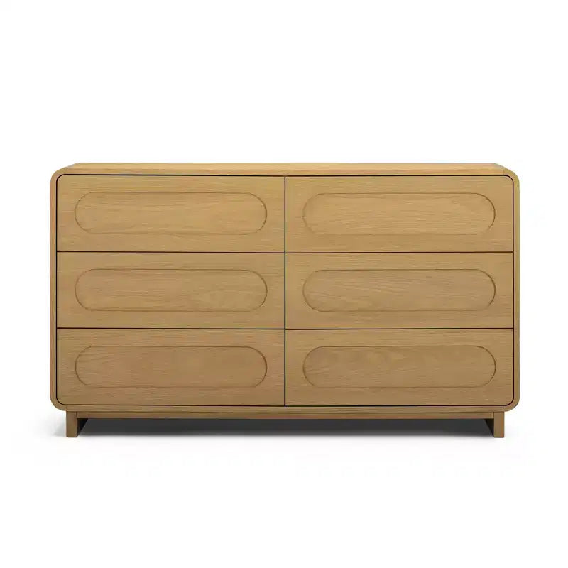 Teamson Home Tenley Modern 6-Drawer Wood Dresser, Storage Cabinet with Push-Open Drawers