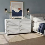 Teamson Home Tenley Modern 6-Drawer Wood Dresser, Storage Cabinet with Push-Open Drawers