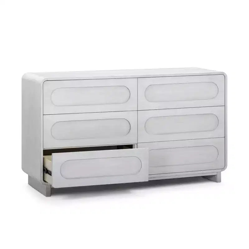 Teamson Home Tenley Modern 6-Drawer Wood Dresser, Storage Cabinet with Push-Open Drawers