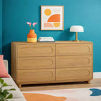 Teamson Home Tenley Modern 6-Drawer Wood Dresser, Storage Cabinet with Push-Open Drawers