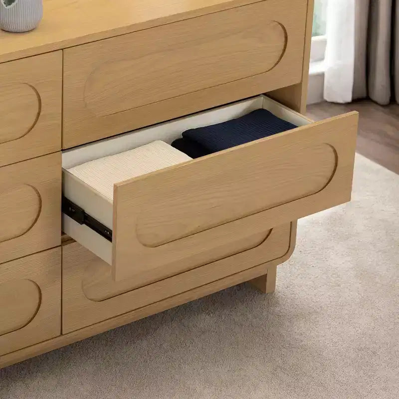 Teamson Home Tenley Modern 6-Drawer Wood Dresser, Storage Cabinet with Push-Open Drawers