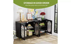 TUYOHW Modern Acrylic-Door Sideboard Cabinet, Pantry Cabinet Storage Cabinet with Detachable Shelves, Freestanding Storage Cupboard Console Table