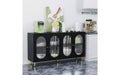 TUYOHW Modern Acrylic-Door Sideboard Cabinet, Pantry Cabinet Storage Cabinet with Detachable Shelves, Freestanding Storage Cupboard Console Table