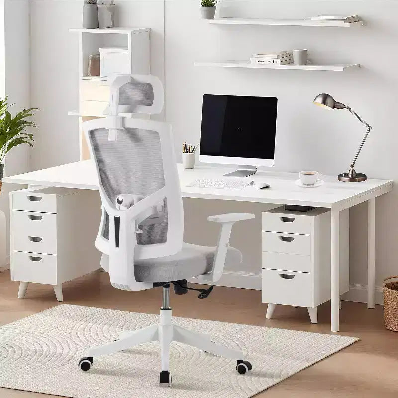 Ergonomic Mesh Desk Chair | Padded Headrest & Wheels | Gaming/Office Chair for E-Sport Room, Office, Bedroom