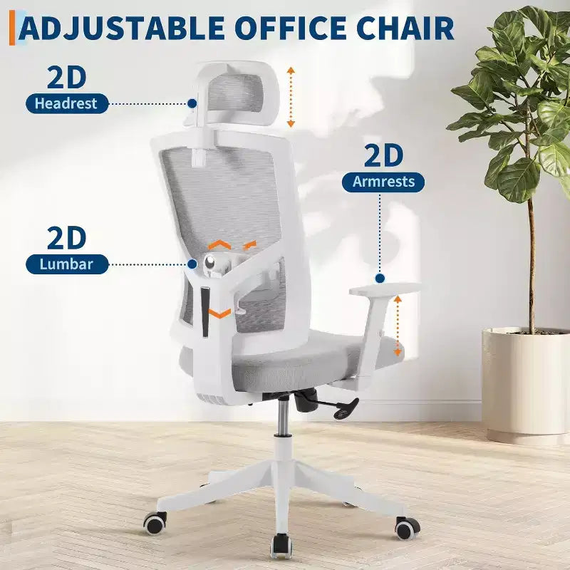 Ergonomic Mesh Desk Chair | Padded Headrest & Wheels | Gaming/Office Chair for E-Sport Room, Office, Bedroom
