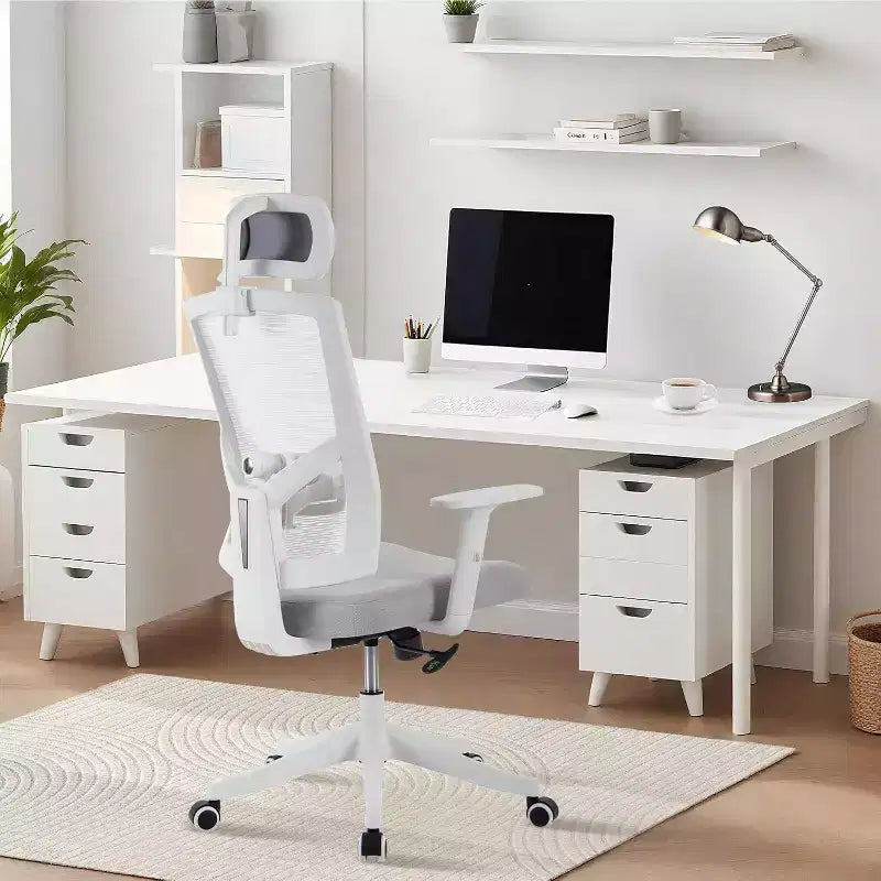 Ergonomic Mesh Desk Chair | Padded Headrest & Wheels | Gaming/Office Chair for E-Sport Room, Office, Bedroom