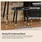 GDFStudio Ramon 4-Drawer Vanity Set with Stool, Dimmable Mirror, Power Outlet and Adjustable Side Cabinet