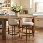 Christopher Knight Home Shinji Modern Rubberwood Upholstered Bar Stools (Set of 2)