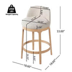Christopher Knight Home Shinji Modern Rubberwood Upholstered Bar Stools (Set of 2)