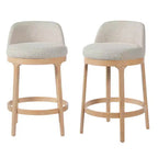Christopher Knight Home Shinji Modern Rubberwood Upholstered Bar Stools (Set of 2)