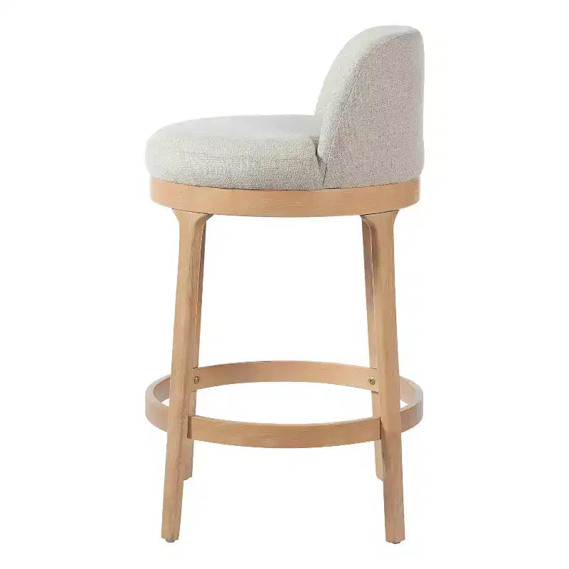 Christopher Knight Home Shinji Modern Rubberwood Upholstered Bar Stools (Set of 2)