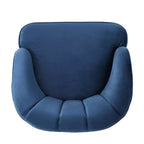 TUYOHW Velvet Upholstered Club Chair,Armchair with Curved Backrest,Channel Stitching,Splayed Rubberwood Legs,Accent Chair for Living Room,Bedroom