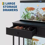 40-50 Gallon Fish Tank Stand, 2 Aquarium Reptile Tank Stand with Storage Drawers, Height Adjustable Feet, 660LBS Capacity