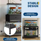 40-50 Gallon Fish Tank Stand, 2 Aquarium Reptile Tank Stand with Storage Drawers, Height Adjustable Feet, 660LBS Capacity