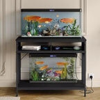 40-50 Gallon Fish Tank Stand, 2 Aquarium Reptile Tank Stand with Storage Drawers, Height Adjustable Feet, 660LBS Capacity