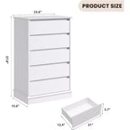 5 Drawer Dressers for Bedroom, Chest of Drawers with Deep Drawers, Large Double Dresser for Closet with Wide Top, Tall Wooden Dresser for Room