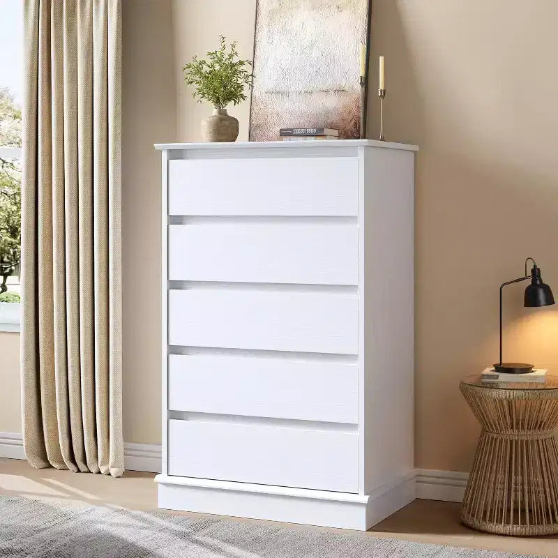 5 Drawer Dressers for Bedroom, Chest of Drawers with Deep Drawers, Large Double Dresser for Closet with Wide Top, Tall Wooden Dresser for Room