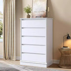 5 Drawer Dressers for Bedroom, Chest of Drawers with Deep Drawers, Large Double Dresser for Closet with Wide Top, Tall Wooden Dresser for Room
