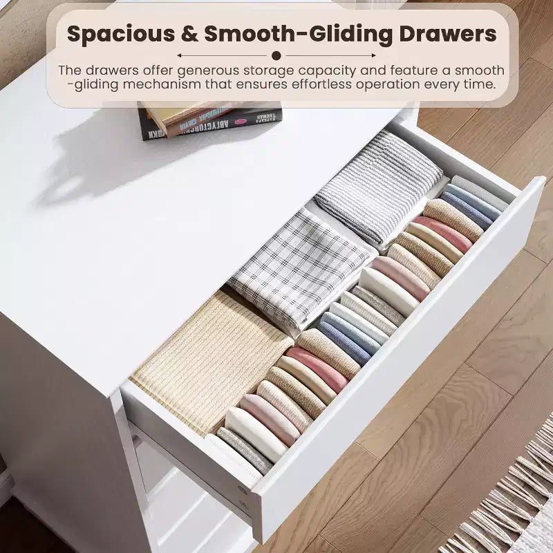 5 Drawer Dressers for Bedroom, Chest of Drawers with Deep Drawers, Large Double Dresser for Closet with Wide Top, Tall Wooden Dresser for Room