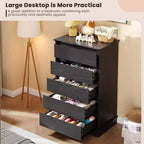 5 Drawer Dressers for Bedroom, Chest of Drawers with Deep Drawers, Large Double Dresser for Closet with Wide Top, Tall Wooden Dresser for Room