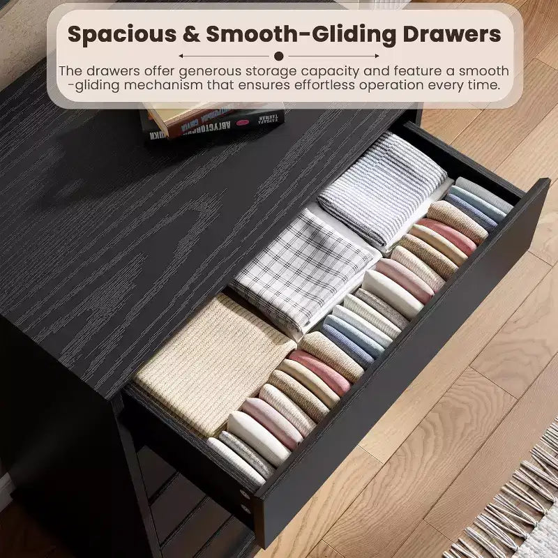 5 Drawer Dressers for Bedroom, Chest of Drawers with Deep Drawers, Large Double Dresser for Closet with Wide Top, Tall Wooden Dresser for Room