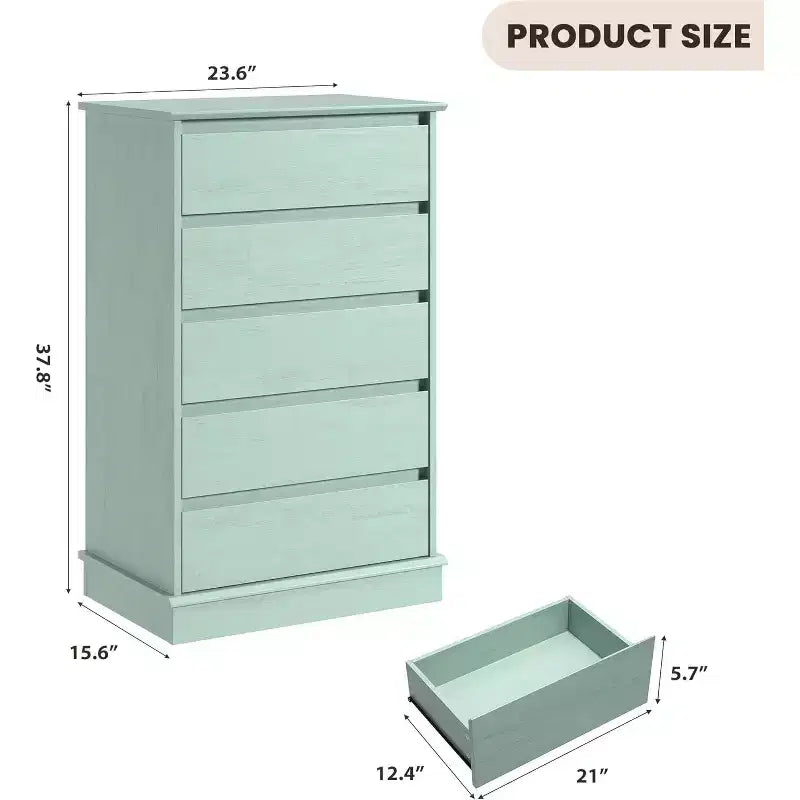 5 Drawer Dressers for Bedroom, Chest of Drawers with Deep Drawers, Large Double Dresser for Closet with Wide Top, Tall Wooden Dresser for Room
