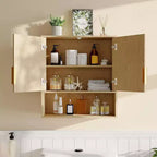 Bathroom Wall Cabinet, 25x23x8 Medicine Cabinet with Adjustable Shelf, Wave-Patterned Door, Storage for Bathroom, Kitchen, Laundry, Entryway