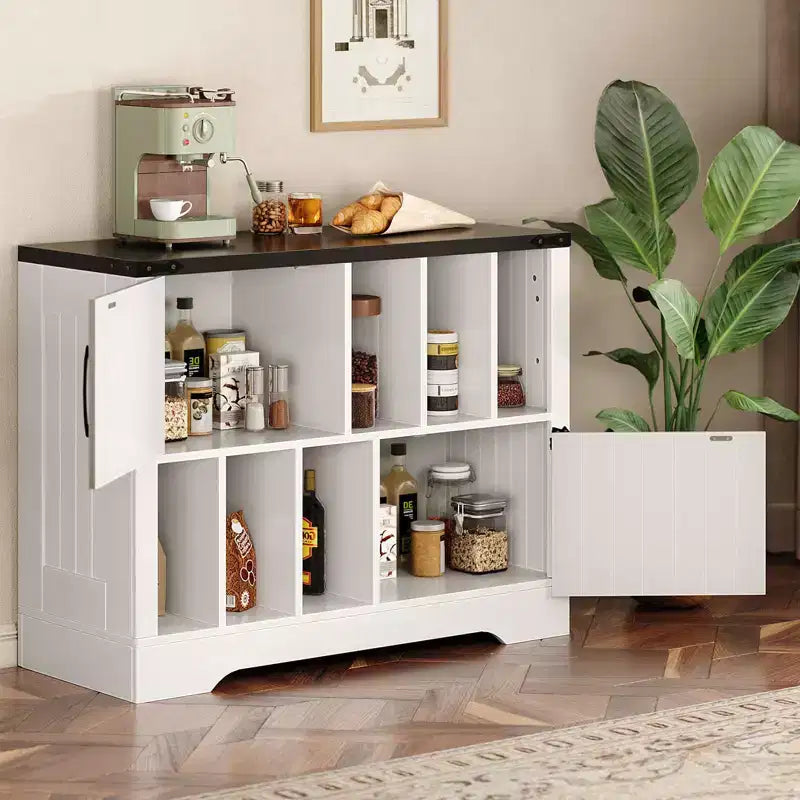 39Record Player Stand, Large Farmhouse Wood Vinyl Storage Cabinet Holds Up to 450 Albums with Barn Doors, Record Player Table for Living Room Bedroom