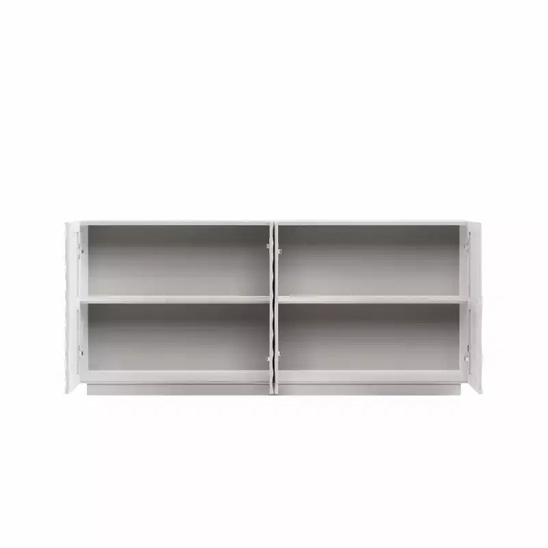 59 Modern Spiral Sideboard Buffet Cabinet, Low Profile Art Entryway Storage Cabinet with 3D Ripple Texture Doors - Panipeachy