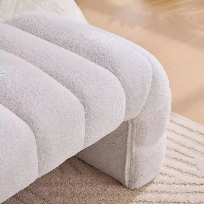 Okak 69.7 Modern Armless Bed Bench with Channel Tufted, Chenille Foot Stools Ottoman, Entryway Bench for Living Room, Bedroom