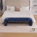 Okak 69.7 Modern Armless Bed Bench with Channel Tufted, Chenille Foot Stools Ottoman, Entryway Bench for Living Room, Bedroom