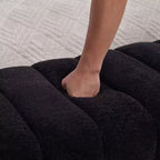 Okak 69.7 Modern Armless Bed Bench with Channel Tufted, Chenille Foot Stools Ottoman, Entryway Bench for Living Room, Bedroom