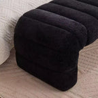 Okak 69.7 Modern Armless Bed Bench with Channel Tufted, Chenille Foot Stools Ottoman, Entryway Bench for Living Room, Bedroom
